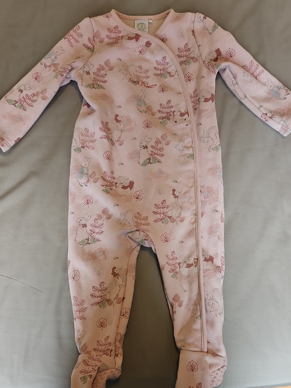 Peter Rabbit Printed Footed One-Piece Sleepsuit - 12m